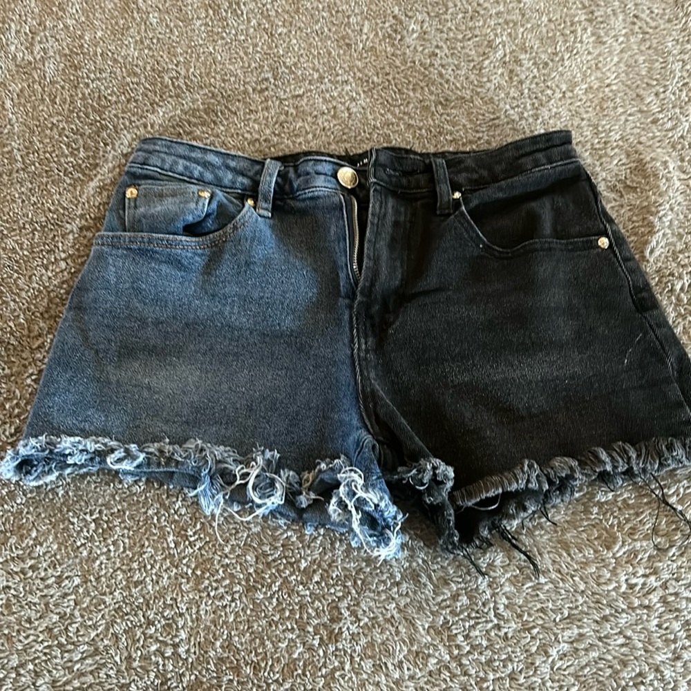 Almost famous black and blue jeans shorts